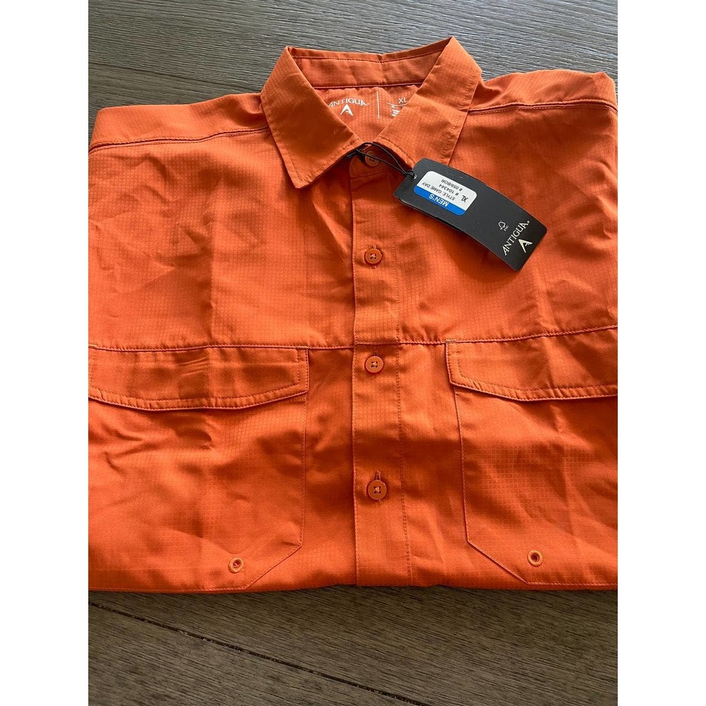 Antigua Game Day Orange UV Protection men's Golf Top size XL Shirt NWT